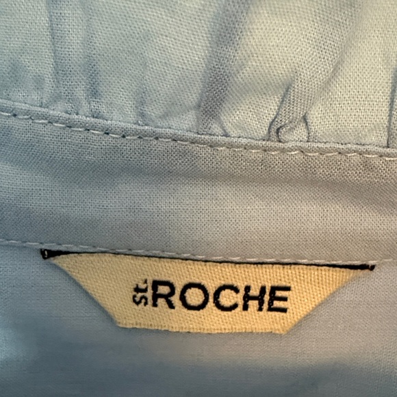 St Roche Light Blue Ruffled Blouse - Picture 3 of 5